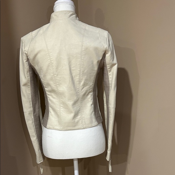 Free People Cream Vegan Leather Bomber Jacket - Picture 11 of 15